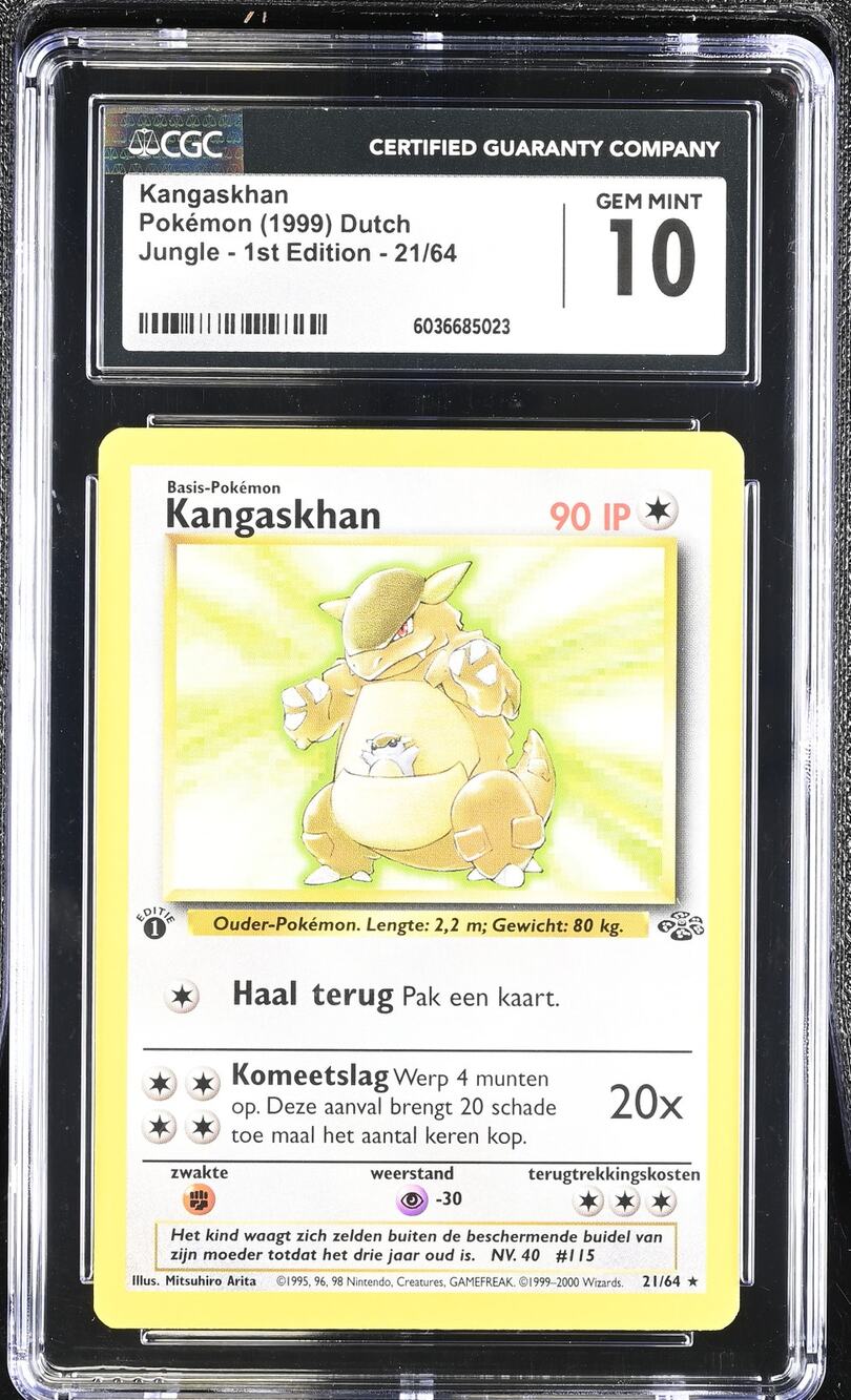 CGC 10 GEM MINT Kangaskhan 1st Edition 26/64 Pokemon Dutch Jungle(PSA/BGS) Pop 1